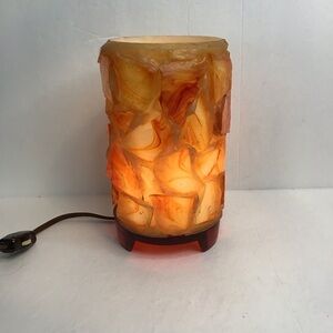 Vintage Chunky Amber Lucite Table Lamp